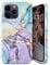 JIAXIUFEN Designed for iPhone 12 Pro Case iPhone 12 Case Gold Sparkle Glitter Marble Slim Shockproof Protective TPU Soft Rubber Silicone Cover Phone Case 6.1 inch Purple Blue