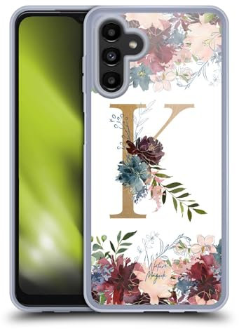 Head Case Designs Offizielle Nature Magick Letter K Blumen Monogramm Blumig Gold Gel Handyhülle Hülle [Militärischer Schutzgrad] Kompatibel mit Samsung Galaxy A13 5G (2021)