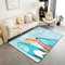 Strand Küste Surfbrett Teppich100x150,Seaside Surfen Sport Spiele Dekor Bereich Teppich Sommer Urlaub Blau Holzbrett Nicht Verschütten Teppich für Schlafzimmer Wohnzimmer