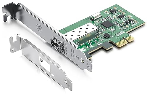 HCX GO Tarjeta de Red 1000Base-T (1Gbps) Grado Servidor, Interfaz SFP certificada IEEE 802.3, PCIe x1, Chip i210-AS, Compatible Windows/Windows Server/Linux/Vmware Esxi