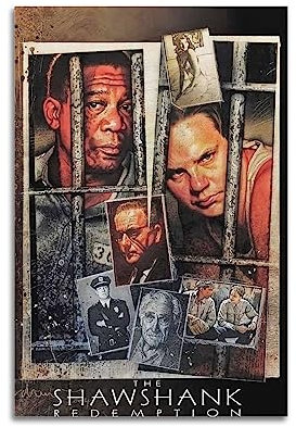 Filmposter The Shawshank Redemption, Raumdekoration, ästhetisches Poster, künstlerisches Poster für Schlafzimmer, Wohnzimmer, Wände, 30 x 45 cm, ungerahmt