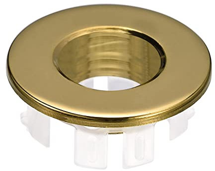 QUARKZMAN Spüle Trimmung Überlauf Deckel Spüle Überlauf Ringe 25.3mm Bad Küche Becken Ablaufdeckel Locheinsatz Rund Kappen Gold