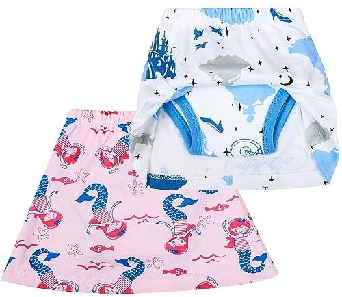 MOEMOE BABY Mutandine Apprendimento al vasino, 2 Pezzi Mutandine di Apprendimento per Bambine, Pantaloni per l'addestramento con gonne 6 Anni
