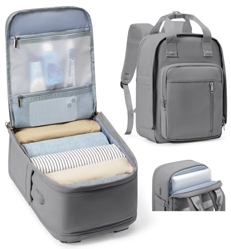 SZLX for Ryanair Cabin Bags 40x20x25 Underseat Carry-ons Bag,Easyjet Cabin Bag Travel Backpack Cabin Size Hand Luggage Bag with Water Bottle Holder Travel Ruscksack Fit 14 Inch Laptop Beige Brown