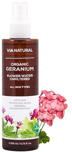 Biofresh cosmetics Agua de flores sin filtrar con geranio para cara, cuerpo y cabello, mujer – cuidado de la piel, agua facial, limpieza facial y cuidado facial, skincare 200 ml