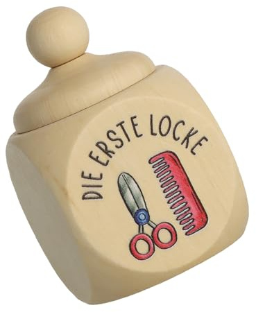 Spruchreif Döschen aus Holz mit Deckel für Erste Locke zur Aufbewahrung, Kleines Geschenk zur Geburt