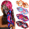 WELROG 90x90cm Großes Quadratisches Kopftuch - 4er Pack Bandana Damen Seidentuch Haartuch Frauen zum Binden Halstuch