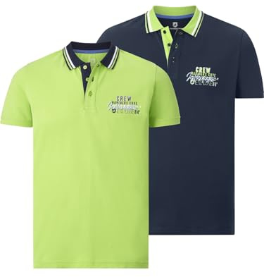Jan Vanderstorm Herren Doppelpack Poloshirt Teofil 2er Pack Polo-Hemd aus 100% Baumwolle dunkelblau, 6XL (XXXXXXL) - 76/78
