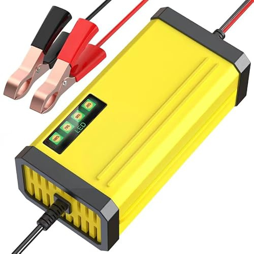 Car Battery Charger, 12V 2a Automatic Battery Charger Intelligent Charges, Repairs, Maintains for Car Motorcycle Boat Mower, AGM GEL and Lead Acid Battery