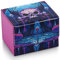 UAONO Deck Box für MTG Karten, Trading Card Aufbewahrungsbox für 120+ gesleevte Commander Decks, PU Leder Kartenbox passend für TCG Magic Karten mit 2 Unterteilungen (Lila, Schädel)