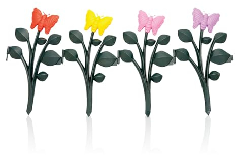 Dekorativer Gartenzaun Blumenbeet Zaun Rand für Landschaftsbau Kunststoff Rostfrei Grenze Rasen Lattenzaun Draußen Buntes Hof Ornament Zäune (Color : Butterfly Flower Design, Size : 10PCS)