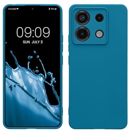 kwmobile Case Compatible with Xiaomi Redmi Note 13 Pro 5G / Poco X6 5G Case - Protective Slim TPU Phone Cover - Soft Matte Finish - Caribbean Blue
