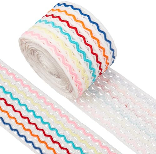 GORGECRAFT Elastische Kordel In Regenbogenwellenform 5 m 6cm Breit Bunt Gestreift Elastisches Band Zackenlitzen Bund Flaches Dehnbares Gurtband Näh Und Strickband Besatzband Für Heimwerkerarbeiten