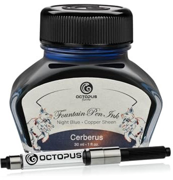 Octopus Fluids Sheen Fountain Pen Ink with Converter Cerberus Blue 30ml