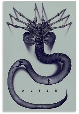 CTATOGE Poster mit Alien-Science-Fiction-Horrorfilmen, Leinwandgemälde, Wandkunst, Bild, Heimdekoration, Druck für Schlafzimmer, Wohnzimmer, 30 x 45 cm, ungerahmter Stil