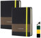 TUNJILOOL 2er Pack A6 Dotted Notizbuch - Leder, 192 Seiten, 80GSM, Gummiband & Innentasche