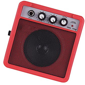 Mini Amplificador de Guitarra Portátil de 5W, Altavoz Amplificador de Guitarra de 5x2,4x4,9 Pulgadas con Función de Overdrive, Conector para Auriculares para Guitarra Eléctrica