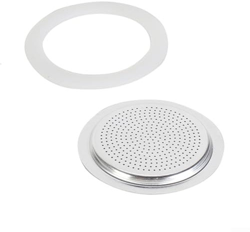 wenyouya Silicone Gasket Seal Ring Replacement Washer and Filters, Replacement Silicone Gasket Seal Ring for Coffee Espresso Moka Stove Pot Top Silicone Rubber, Coffee Maker Accessories(6 Cup+Sieve)