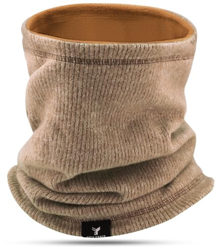 GOUNNU Loop Schal Herren Damen Winter Schlauchschal Herren Ski Multifunktionstuch Fleece Winddicht Halswärmer Strick Dicker Kaltes für skifahren Motorrad Radfahren Wandern (Braun)