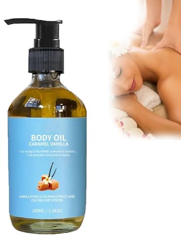 Caramel Vanilla Body Oil, Fragrances Body Oil Caramel Vanilla, Bodylotion Vanille, Moisturizing Skin, Caramel Vanilla Fragrance Body Moisturizer Oil, Körperöl, Deeply Nourishes the Skin 100ml