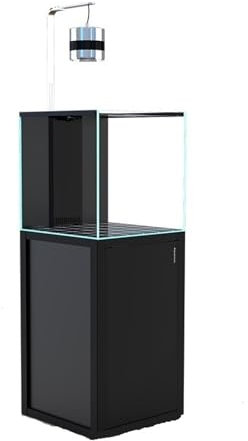 ZKALQECNF Fish Bowl Glass Fish Tank Large Floor Standing Aquarium with Base Saltwater Fish Tank Backpack Overflow Bottom Filter Under Filtration Tank for Coral Saltwater Fish Aquariums(60x60x131cm)