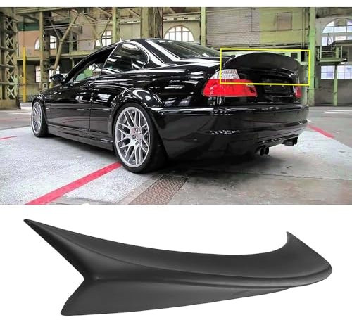 JiAQen Auto Heckspoiler für BMW E46 2-Türer Coupe CSL 1999-2006, Heck Kofferraum Lip Tail Deckel Zubehör Auto Heckflügel Hintere Lippe Spoiler Zubehör in Schwarz mit Lackiertem ABS-Kunststoff Material