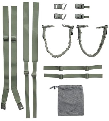 Tasmanian Tiger TT Assault Adapter Zubehör-Set mit Gurtband und Schnallen zur Befestigung von Taschen und Rucksäcken an Plattenträgern; Oliv