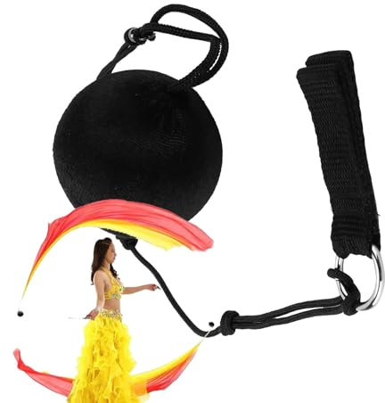 Mwkbbn Weicher Ball zum Tanzen, verstellbare Kette, schwarze Poi-Wurfbälle, tragbare Tanzrequisite, leichtes Design, bequemer Griff, 5 x 5 x 5 cm, für Bauchtanz, Yoga, Haka