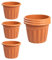 M1SS 6 X 40cm Terracotta Round Plastic Planter with Drainage Hole, 20L Capacity Approx. Garden Pot Flower & Plant Pot Indoor/Outdoor, Made in UK