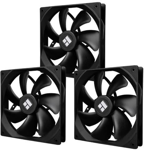 Thermalright TL-C14C X3 Ventilateur de processeur 140 mm PWM Silent Computer avec vitesse de rotation de 1500 tr/min, refroidissement CPU noir, 3 quantités