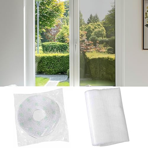 FALLENHELD Moustiquaire fenêtre - 100 x 100 cm - Blanc - Avec bande autocollante - Montage facile sans perçage - Protection anti-insectes