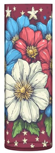 Cartoon Clematis Floral 4th of July Independence Day Plastic Cylinder Vases for Flowers 11.8 x 3.9 Inch Farmhouses Decorative Flower Vases for Bouquet Living Room Dining Table Decor vase