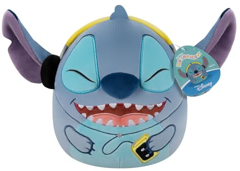 Squishmallows SQDI01383 - Disney Stitch mit Kopfhörer 25 cm, offizielles Jazwares Plüsch, superweiches Kuscheltier