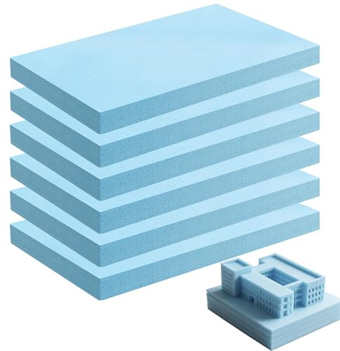 LUPATDY 6 placas de espuma rígida, 30 x 20 x 2 cm, placa de espuma dura, modelo DIY, placa de espuma de alta densidad, bloques de base de diorama, placas de poliestireno para modelado paisajístico