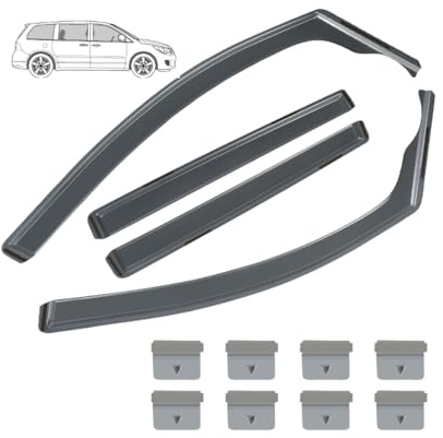 GEARHERO 4 Stück Windabweiser Regenabweiser Kompatibel mit VW für Touran 2003-2015 5-Türer – Seitenfenster Blendschutz Lüftungsschutz Auto Zubehör Vorne, Mit Innenschnalle，Aerodynamisch