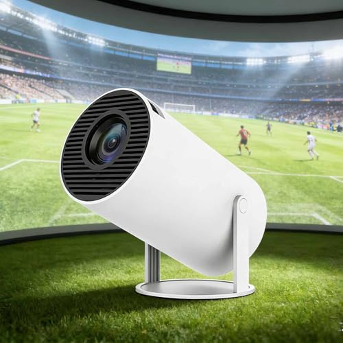 Cinemaster Pro — Cinemaster Pro - 4k Smart Projector with Screen, 210° Rotatable onto Ceiling with Wifi & Bluetooth for Bedroom Cinema, Watch the Game on a 100 in for Just like Being at the Stadium