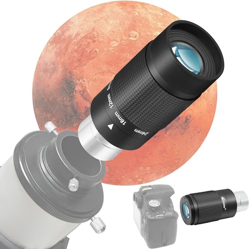 Alstar Zoom Eyepiece 1.25 Inch 8 to 24mm Telescope Zoom Eyepiece, 7 Element 4 Group Multi-Coated Optics & 40 Degree-60 Degree Wide Angle View & 15-18mm Eye Relief for Low Power and High Power Viewing