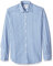 Amazon Essentials Chemise en Popeline à Manches Longues Coupe Ajustée Homme, Bleu À Carreaux, XXL