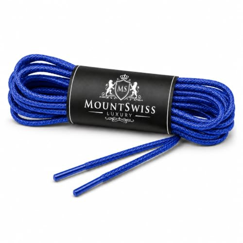 Mount Swiss Business Schnürsenkel dünn rund gewachst Anzugschuhe | Gewachste Baumwolle, wasserabweisend & reißfest, ø 2-3 mm - Schuhbänder / shoe laces für Oxford, Derby, Lederschuhe