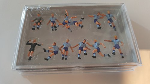 Preiser 10756 Soccer Team (11) & Referee L Blue/Blue Exclusive Figure Set