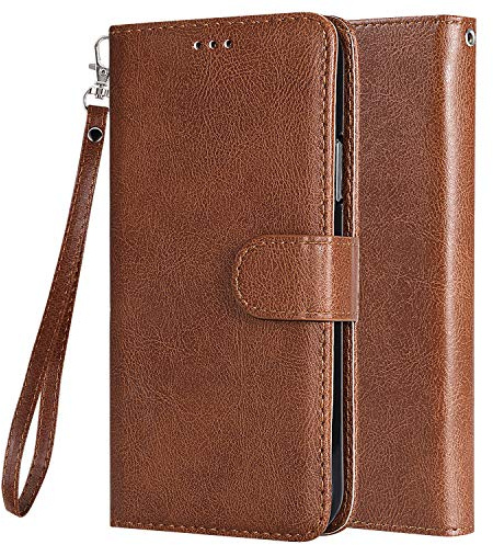 LEMORRY Handyhülle für Apple iPhone 7Plus/8Plus Ledertasche Multifunktional Hülle 2in1 Kartenhüllen & Bilderrahmen Beutel Magnetisch SchutzHülle Silikon Cover Schale für iPhone 6 Plus (Braun)