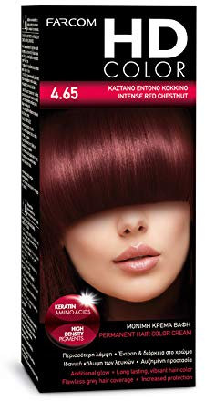 FARCOM HD Haarfarbe mit Keratin Aminosäuren 60ml (4.65 cherry brown)