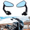 7/8 22mm Moto Rétroviseurs de Guidon Alliage d'Aluminium Miroirs Latéraux pour Cruiser Scooter Street Bike (Noir)