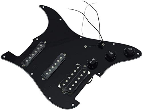 Dopro Northwest Guitars Pickguard pré-câblé pour Stratocaster Squier Import Stratocaster Noir 3 plis