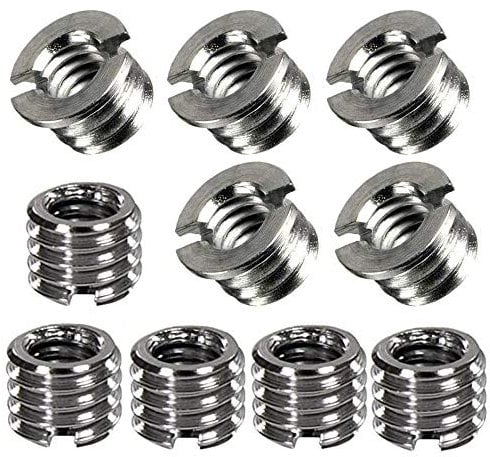 Greluma 10 STK. Metall 1/4 bis 3/8 Konvert Schrauben Adapter für Stativ Einbeinstativ Kugelkopf DSLR SLR (2 Typen)
