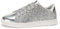 LUCKY STEP Damen Glitzer Sneaker | Schnüren Mode Schuhe | Glitzernde Bunt Turnschuhe für Damen (Silber, 8.5US-39EU-6UK)