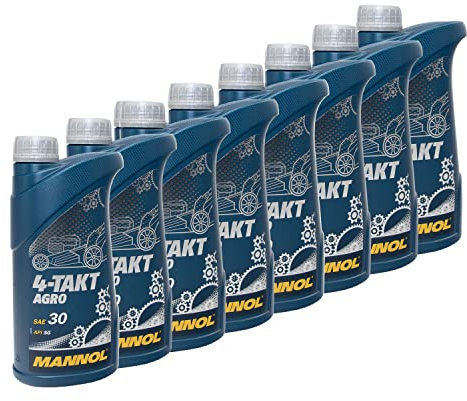 Motoröl für 4-Takt Rasenmäher Agro SAE 30 MANNOL MN7203-1 8 X 1 Liter