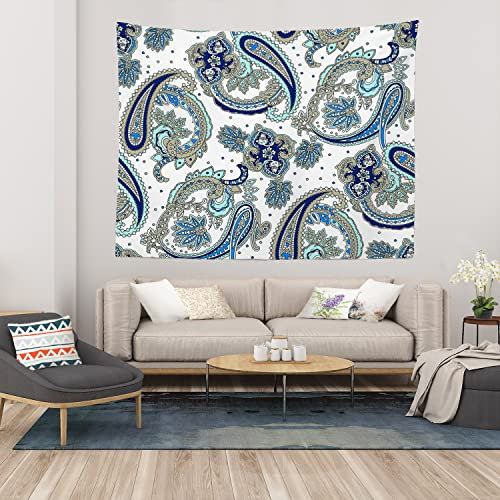 Shrahala Vintage-Blumen-Paisley-Wandteppich, Indien, modisch, Blumenmuster, Druck, Wandbehang, großer Wandteppich, Dekorationen, Tischdecke, Schlafzimmer, Wohnzimmer, Wohnheim (130 x 150 cm)