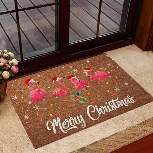N/A Fußmatte innen fussmatte außenCoole Frohe Weihnachten Flamingo Fußmatte Home Decor deko Wohnzimmer