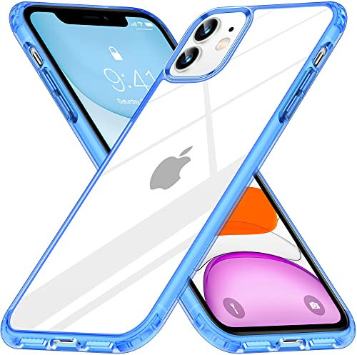 Vakoo for iPhone 11 Case Clear, Transparent Anti-Yellow Phone Cover - Blue